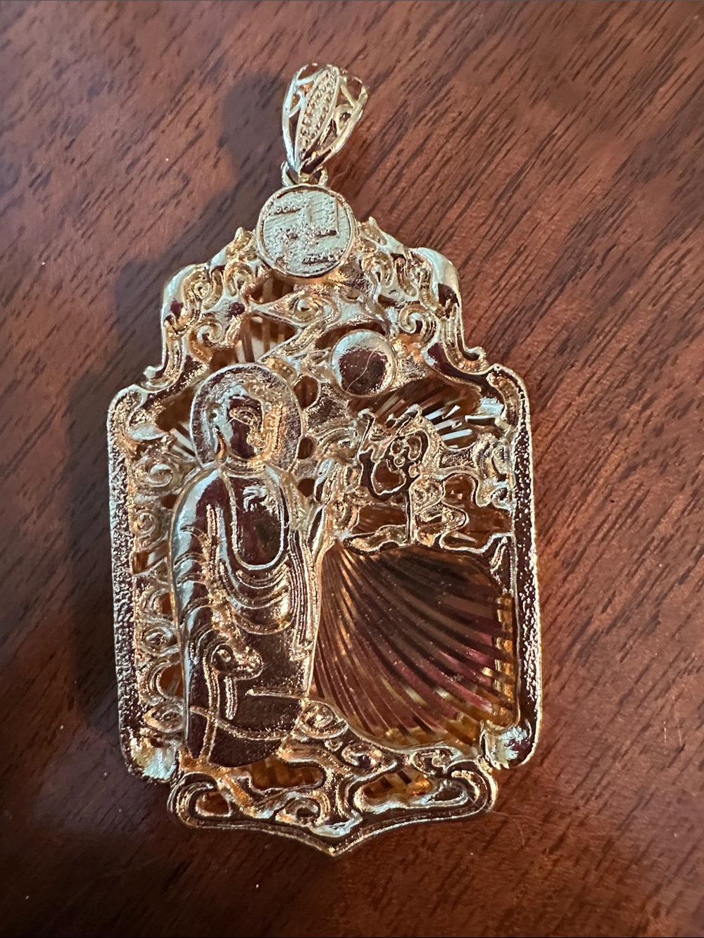 Gold Plated large Buddha‎ pendant